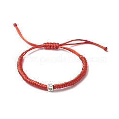 Кубики с сердцем латунные микропаве браслеты из фианитов из плетеных бусин для пар&nbsp;BJEW-JB06796