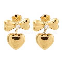 Серьги-гвоздики из нержавеющей стали 304 с прозрачным кубическим цирконием EJEW-S226-14G