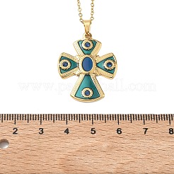 Colliers pendentifs en acier inoxydable 304 émaillé turquoise pour femmes&nbsp;NJEW-C118-01B-G
