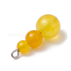 Pendentifs en perles rondes en jade malaisien teinté naturel&nbsp;PALLOY-JF02867-02