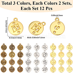 72 pz segno zodiacale pendenti di fascino 12 costellazione pendente di fascino fascino della lega per l'orecchino della collana dei monili che fa i mestieri&nbsp;FIND-SC0021-90A