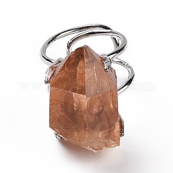 Anello polsino pepite di quarzo rosa naturale&nbsp;LS-RJEW-G271-01P-01