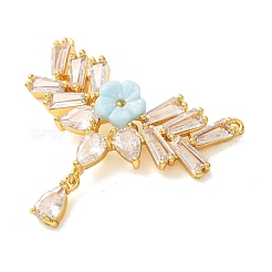 Pendentifs en zircone cubique clair en laiton&nbsp;CU-CBA2C2D-04G-06
