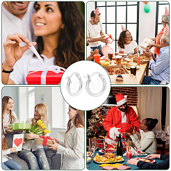 1 пара 925 серег-колец из стерлингового серебра STER-BBC0007-73S