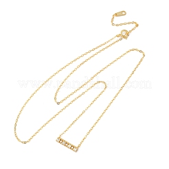 925 серебряное ожерелье с прямоугольной подвеской из микропаве из прозрачного кубического циркония для женщин&nbsp;NJEW-D316-02G