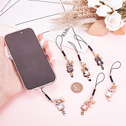 Подвеска из сплава с эмалью «кошка и цветок»&nbsp;HJEW-AB00477