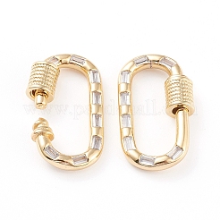 Messing Micro Pave Zirkonia Schraube Karabiner Schloss Charms&nbsp;X-ZIRC-L093-58A-G