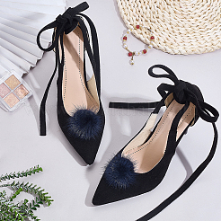 Пряжка для обуви из искусственного меха норки&nbsp;AJEW-WH0248-670D