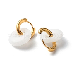 Pendientes de aro hechos a mano de jade blanco natural&nbsp;EJEW-JE04578-05