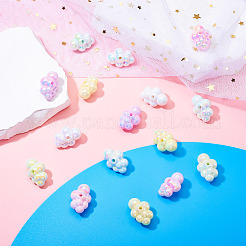 18 шт. 6-цветные непрозрачные акриловые бусины с УФ-покрытием&nbsp;OACR-TA0003-27