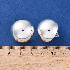 半円形 304 ステンレススチール スタッド イヤリング  銀  22mm&nbsp;EJEW-A125-80G-S