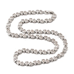 Colliers de tennis géométriques en laiton sertis de micro-pavés de zircone cubique&nbsp;NJEW-C121-02A-P