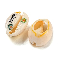 Perline di conchiglia naturale stampate&nbsp;BSHE-G037-01G