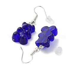 Graziosi orecchini pendenti con orsetto in resina&nbsp;EJEW-WH0001-45F