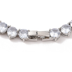 Стойка покрытие латунь прозрачный кубический цирконий чашка цепочка ожерелья&nbsp;NJEW-Q348-02P