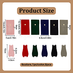 6 шт. 6-х цветные плюшевые тканевые мешочки для хранения часов с кнопкой TP-DR0001-04