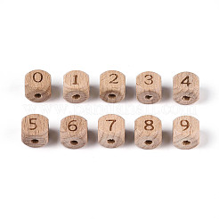 Гравированные бусины из бука&nbsp;WOOD-N022-07