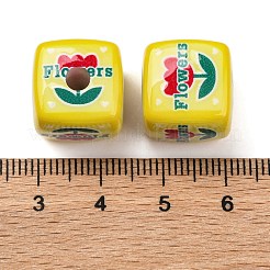 Печатные непрозрачные акриловые бусины&nbsp;SACR-A009-01E