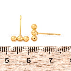 Ohrstecker mit horizontalen Balken und Perlen aus 201 Edelstahl mit Stift aus 316 Edelstahl für Damen&nbsp;STAS-K238-01G