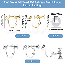 20 шт. 2-х цветная фурнитура для сережек-клипс из нержавеющей стали 316 STAS-BBC0007-26