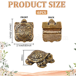 6 Stück Messingschildkröte-Displaydekoration&nbsp;DJEW-FG0001-44