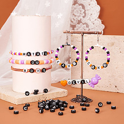 500шт 5 стиля непрозрачные акриловые бусины SACR-TA0001-16