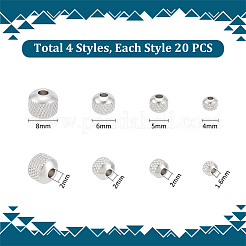 80 шт. 4 стиля 201 нержавеющая сталь разделительные бусины&nbsp;STAS-UN0060-39