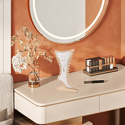 Подставки для ножных браслетов из бамбука и бархата в форме ступни ODIS-WH0030-140B