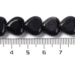 合成ブルーゴールドストーン青金砂石ビーズ連売り  ハート  11.5~12x11.5~12x5~5.5mm  穴：1mm  約33個/連  15.16''（38.5センチメートル）&nbsp;G-I372-A12-01