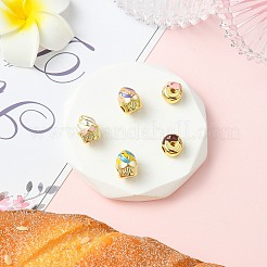 5 шт. 5 стиля латунные эмалевые бусины для подставки для пончиков и тортов KK-CJ0002-83