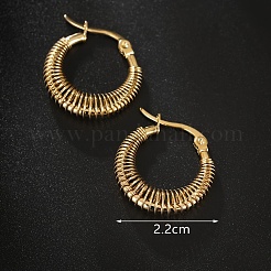 Элегантные серьги-кольца с резьбой в форме круга 201 из нержавеющей стали RR8949