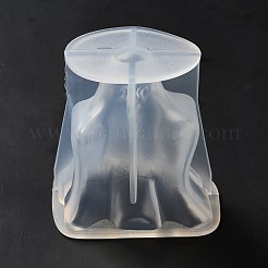 DIYのいたずらな幽霊の形の食品グレードのシリコンモールド  レジン型  アイスブロック用  UVレジン  エポキシ樹脂工芸品作り  ハロウィンモチーフ  ゴーストホワイト  83x91x74mm&nbsp;DIY-E046-02
