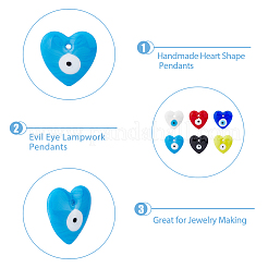 12 шт. 6-х цветные подвески ручной работы в стиле лэмпворк от сглаза LAMP-DC0001-12