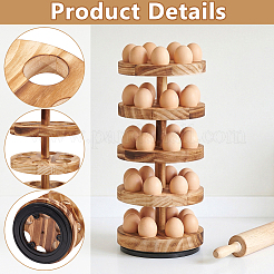 Porta huevos de madera giratorio multicapa&nbsp;AJEW-WH0077-250