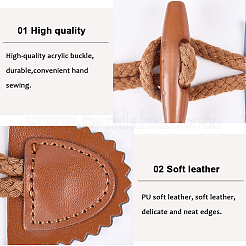 10 пара пряжек из акрила и искусственной кожи&nbsp;DIY-CY0002-25B