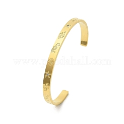 Браслеты-манжеты из нержавеющей стали 304 BJEW-P348-02E-G