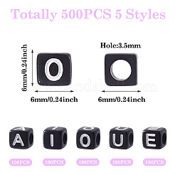500 шт. 5 вида акриловых бусин с горизонтальными отверстиями&nbsp;OACR-TA0002-87