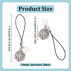 20 шт. 10-х стильных ремешка для мобильного телефона из сплава&nbsp;HJEW-OC00111