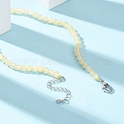 Colliers de perles rondes en jade de soie doré naturel de qualité A de 4 mm&nbsp;GG-CBAA808-03P-A