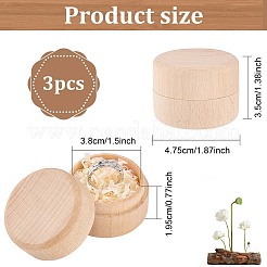 Runde Geschenkbox zur Schmuckaufbewahrung aus Buchenholz mit Deckel&nbsp;CON-WH0085-57