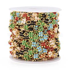 Латунная цепочка из бисера ручной работы CHC-H100-09