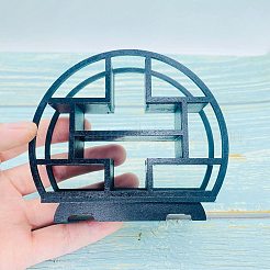 ドールハウス 中国風の棚  マイクロランドスケープドールハウスアクセサリー  小道具の装飾のふりをする  スチールブルー  93x30x105mm&nbsp;PW-WG50D02-01