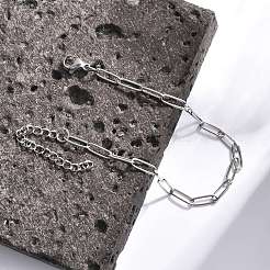 Браслет-цепочка из нержавеющей стали 304 с канцелярскими скрепками для мужчин и женщин&nbsp;BJEW-E031-03P-05