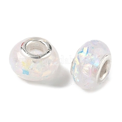 Прозрачные европейские бусины-рондель из смолы&nbsp;RESI-S023-02