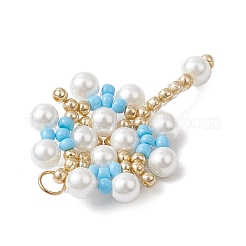Pendentifs en forme de fleur en perles de verre&nbsp;PALLOY-MZ00827-04