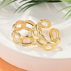 Латунные кольца-манжеты в форме цепочки для женщин RJEW-B119-11G