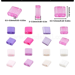 320шт 8 цвета непрозрачные стеклянные бусины с 2 отверстиями&nbsp;SEED-SC0001-15A