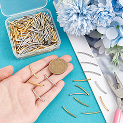 300шт 2 цвета латунные бусины трубки KK-UN0003-08