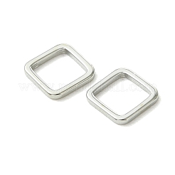 シェグレース真鍮リンクリング  正方形  カドミウムフリーと鉛フリー＆ニッケルフリー  プラチナ  8x8x1mm  インナーサイズ：6.5x6.5&nbsp;XGRQ6B036-884P
