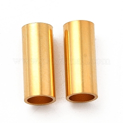 304ステンレススチールビーズ  大穴ビーズ  コラム  24KGP本金メッキ  12x5mm  穴：4mm&nbsp;STAS-P320-10H-G